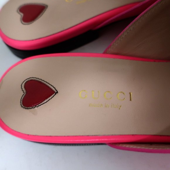 Gucci Princetown Loafer Mules Neon Pink Leather - Picture 11 of 12